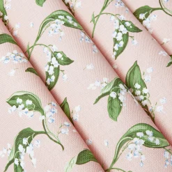 Serena Fresson Fabrics<Mrs. Alice Pink Lily of the Valley Fabric