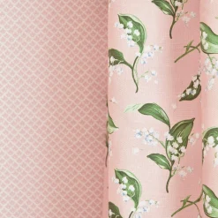 Serena Fresson Fabrics<Mrs. Alice Pink Lily of the Valley Fabric
