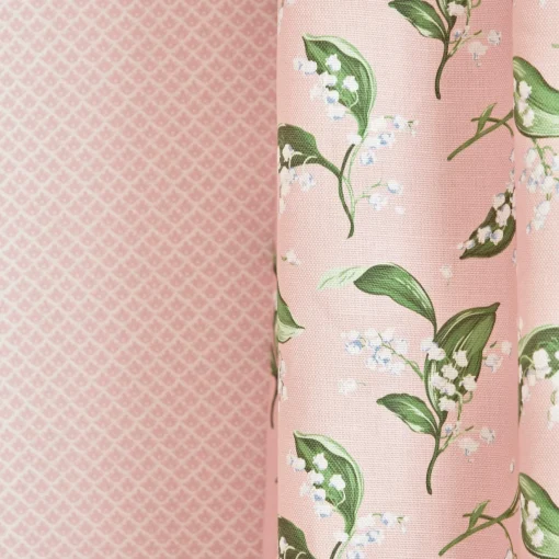 Serena Fresson Fabrics<Mrs. Alice Pink Lily of the Valley Fabric