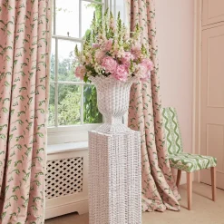 Serena Fresson Fabrics<Mrs. Alice Pink Lily of the Valley Fabric
