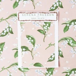 Serena Fresson Fabrics<Mrs. Alice Pink Lily of the Valley Fabric