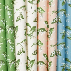 Serena Fresson Fabrics<Mrs. Alice Pink Lily of the Valley Fabric