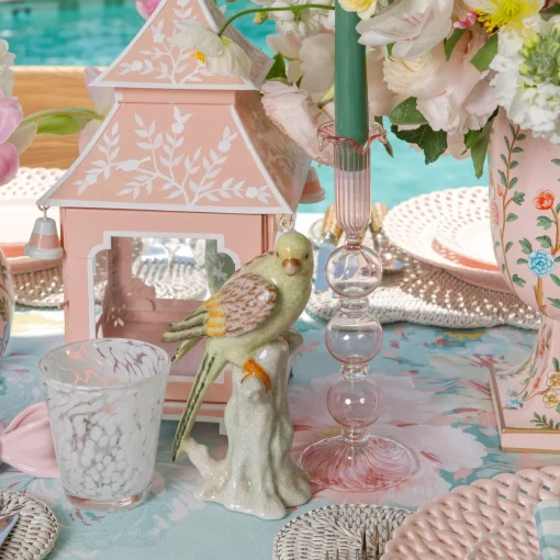 Summer Candleware | Year-round Decorations<Mrs. Alice Pink Mini Chinoiserie Pagoda Lanterns (Pair)