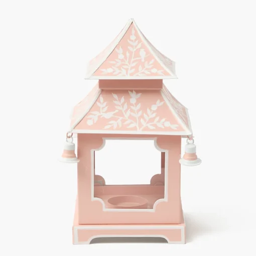 Summer Candleware | Year-round Decorations<Mrs. Alice Pink Mini Chinoiserie Pagoda Lanterns (Pair)