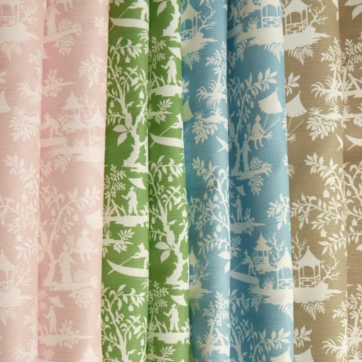 Serena Fresson Fabrics<Mrs. Alice Pink Pagoda Garden Fabric