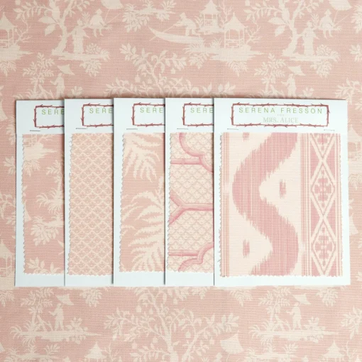 Serena Fresson Fabrics<Mrs. Alice Pink Pagoda Garden Fabric