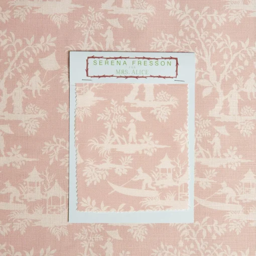 Serena Fresson Fabrics<Mrs. Alice Pink Pagoda Garden Fabric