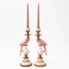 Summer Candleware | Candle Holders<Mrs. Alice Pink Parrot Candle Holder (Pair)
