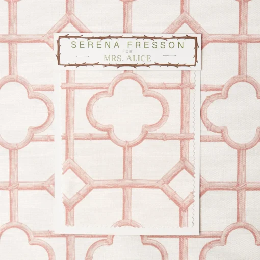 Serena Fresson Fabrics<Mrs. Alice Pink Shaded Bamboo Fabric