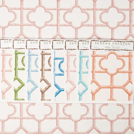 Serena Fresson Fabrics<Mrs. Alice Pink Shaded Bamboo Fabric