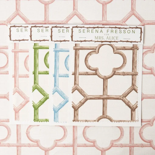 Serena Fresson Fabrics<Mrs. Alice Pink Shaded Bamboo Fabric