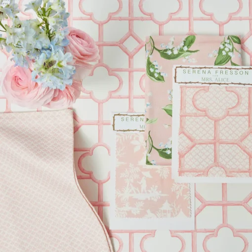 Serena Fresson Wallpapers<Mrs. Alice Pink Shaded Bamboo Wallpaper