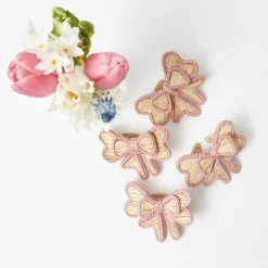 Napkin Rings & Bows<Mrs. Alice Pink Wicker Napkin Bow (Set of 4)