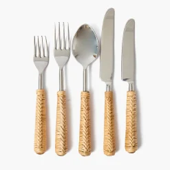 Cutlery Sets<Mrs. Alice Plaited Rattan Cutlery (5 Piece)