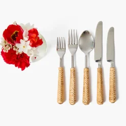 Cutlery Sets<Mrs. Alice Plaited Rattan Cutlery (5 Piece)