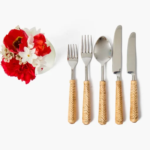 Cutlery Sets<Mrs. Alice Plaited Rattan Cutlery (5 Piece)