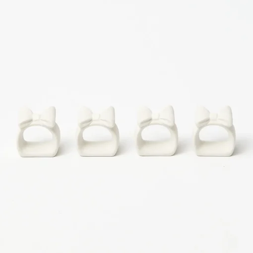 Napkin Rings & Bows<Mrs. Alice Porcelain Bow Napkin Rings (Set of 4)