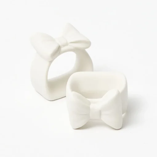 Napkin Rings & Bows<Mrs. Alice Porcelain Bow Napkin Rings (Set of 4)