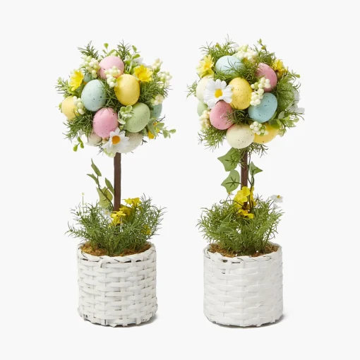 Spring Decorations<Mrs. Alice Potted Easter Egg Tree (Pair)