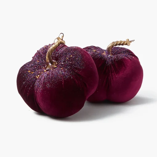 Autumn Decorations<Mrs. Alice Purple Glitter Pumpkin (Pair)