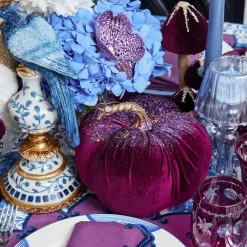 Autumn Decorations<Mrs. Alice Purple Glitter Pumpkin (Pair)