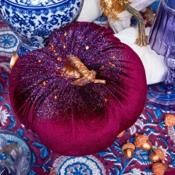 Autumn Decorations<Mrs. Alice Purple Glitter Pumpkin (Pair)