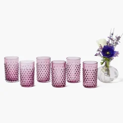 Summer Glassware | Glasses<Mrs. Alice Purple Hobnail Glasses (Set of 6)