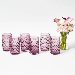 Summer Glassware | Glasses<Mrs. Alice Purple Hobnail Glasses (Set of 6)