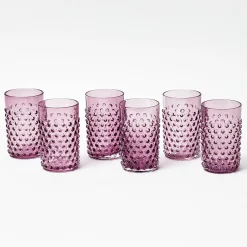 Summer Glassware | Glasses<Mrs. Alice Purple Hobnail Glasses (Set of 6)
