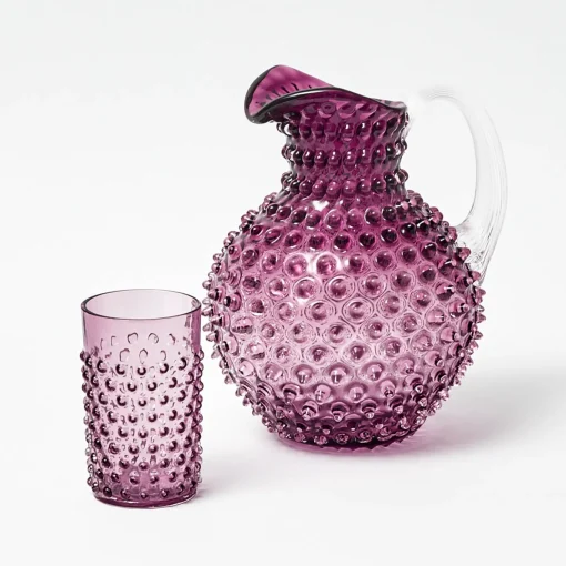 Summer Glassware | Jugs<Mrs. Alice Purple Hobnail Jug