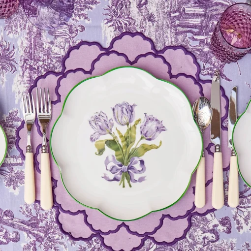 Crockery Sets<Mrs. Alice Purple Tulip Dinner & Starter Plates (Set of 8)