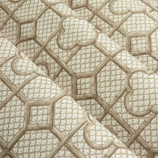 Serena Fresson Fabrics<Mrs. Alice Putty Bamboo Trellis Fabric