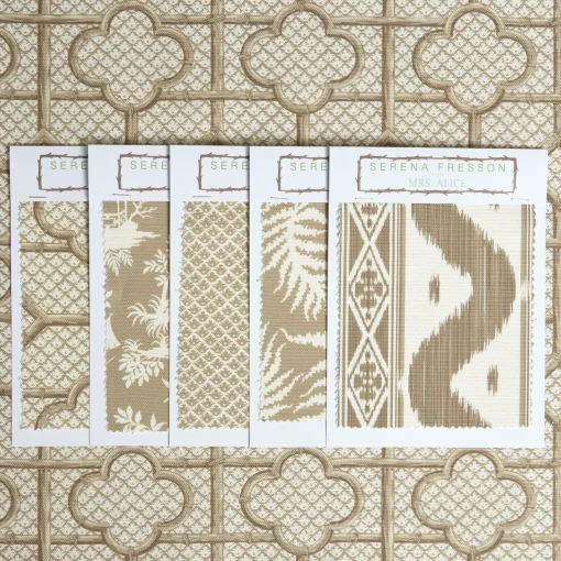 Serena Fresson Fabrics<Mrs. Alice Putty Bamboo Trellis Fabric