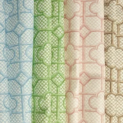 Serena Fresson Fabrics<Mrs. Alice Putty Bamboo Trellis Fabric
