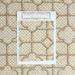 Serena Fresson Fabrics<Mrs. Alice Putty Bamboo Trellis Fabric