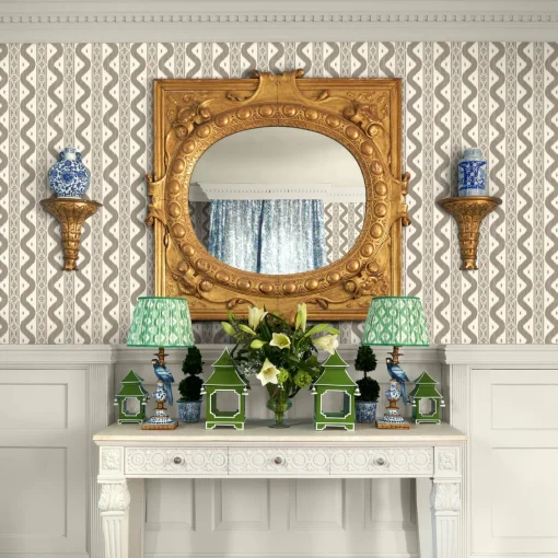 Serena Fresson Wallpapers<Mrs. Alice Putty Ikat Stripe Wallpaper