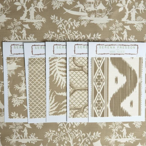 Serena Fresson Fabrics<Mrs. Alice Putty Pagoda Garden Fabric