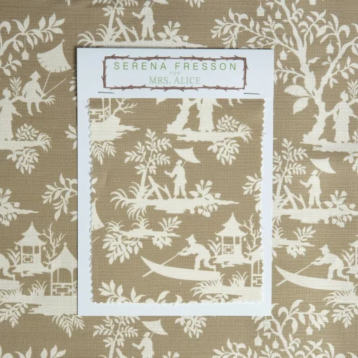 Serena Fresson Fabrics<Mrs. Alice Putty Pagoda Garden Fabric