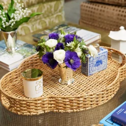 Trays | Trays<Mrs. Alice Quatrefoil Rattan Tray