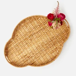 Trays | Trays<Mrs. Alice Quatrefoil Rattan Tray