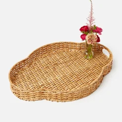 Trays | Trays<Mrs. Alice Quatrefoil Rattan Tray