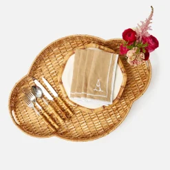 Trays | Trays<Mrs. Alice Quatrefoil Rattan Tray