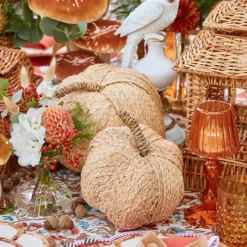 Autumn Decorations<Mrs. Alice Raffia Pumpkin Family