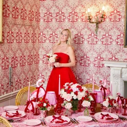 Summer Lighting | Lampshades<Mrs. Alice Raspberry Lotus Lampshade (18cm)