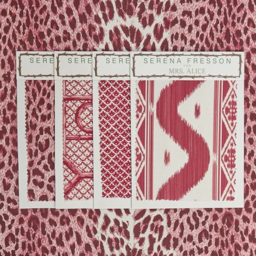 Serena Fresson Fabrics<Mrs. Alice Raspberry Pink Leopard Fabric