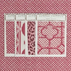 Serena Fresson Fabrics<Mrs. Alice Raspberry Pink Lotus Flower Fabric