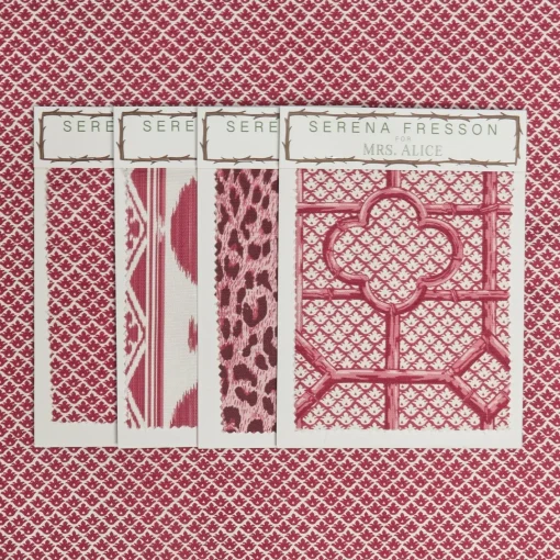 Serena Fresson Fabrics<Mrs. Alice Raspberry Pink Lotus Flower Fabric