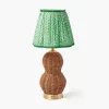 Rechargeable Table Lamps<Mrs. Alice Rattan Bardot Rechargeable Lamp with Green Lotus Shade (18cm)