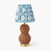 Rechargeable Table Lamps<Mrs. Alice Rattan Bardot Rechargeable Lamp with Blue Ikat Shade (18cm)