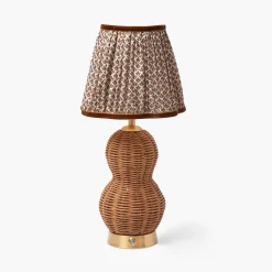 Rechargeable Table Lamps<Mrs. Alice Rattan Bardot Rechargeable Lamp with Chocolate Lotus Shade (18cm)